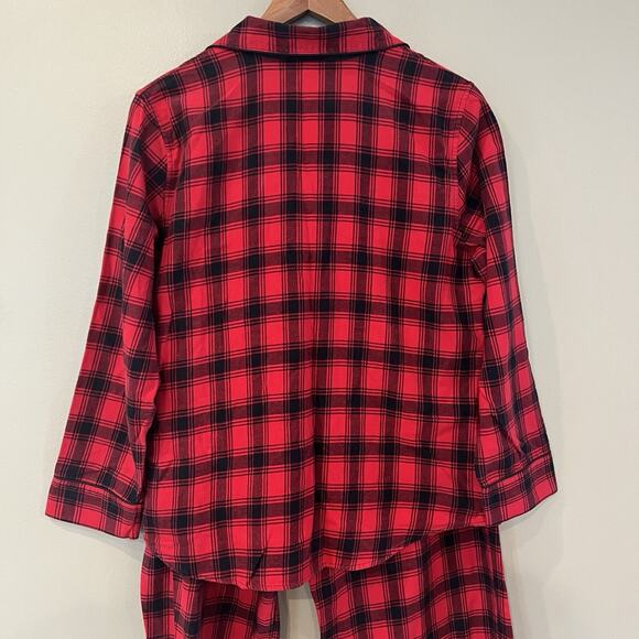 Lauren Ralph Lauren Pajama Set Womens Large Red Flannel Crest‎ Buffalo Plaid - Picture 7 of 15